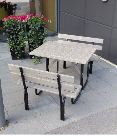 Eden Wood EW 0906-78100 Picknickbord 100 cm Grå, Utemöbler