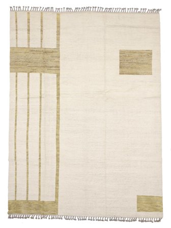 Tecido À Mão Berber Style Tapete 275X369 Lã Laranja/Bege Grande