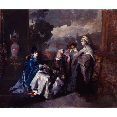 Visiting The New Motheri. Domenico Induno Brun