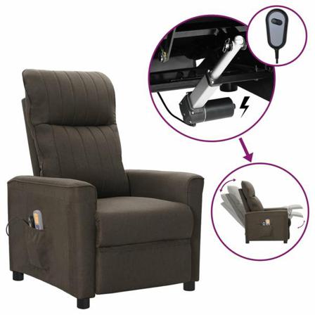 Vidaxl Elektrisk Massagefåtölj Brun Tyg Brun
