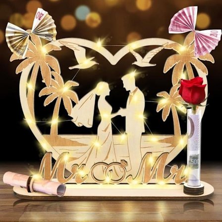 Træblomst Bryllup – Kreativ Pengegave og Dekoration, Gave til Brud og Brudgom_OF