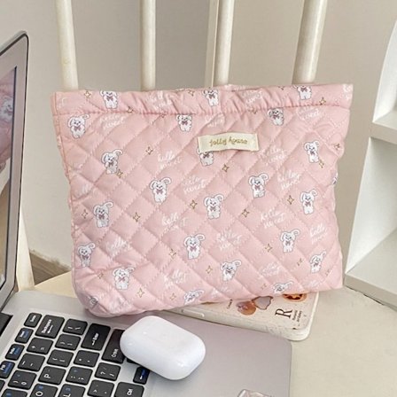 Quiltet makeuptaske Blomster kosmetiktaske 03 03