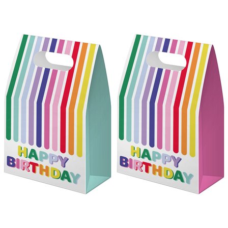 Presentpåsar Happy Birthday Stripetastic 6-pack