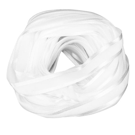 Tygbandsbredd 1,5 cm Längd 9 meter Flexibelt presentinslagningsband för bröllopsfest Handgjort (Vit Färg Nummer 4)