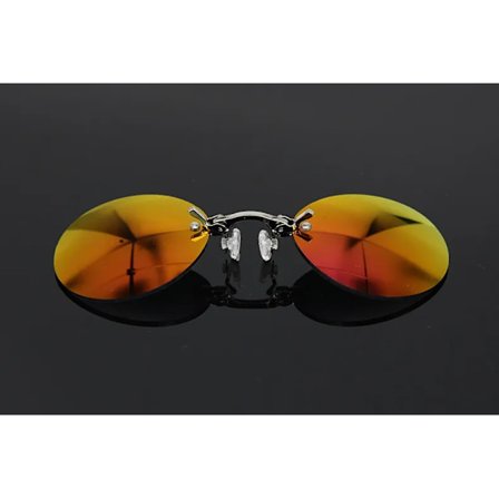 Clip-on nesebriller runde uten ramme Matrix Morpheus solbriller mini rammeløse vintage herrebriller UV400