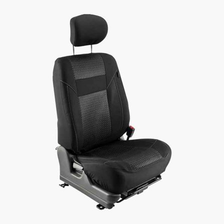 Biltema - Biltrekk Le Mans i Svart, Universell Passform for Førersete, 100% Polyester med Skumplastlaminert Innside, Kan Håndvaskes 30 °C