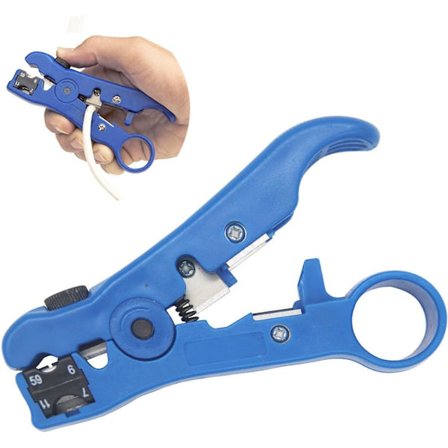 Universell kabelstripper for flat eller rund TV/UTP Cat5 Cat6 Koaksial Koaksial Strippeverktøy