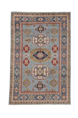 Hand Knotted Kazak Fine Rug 189X289 Brown/Dark Grey