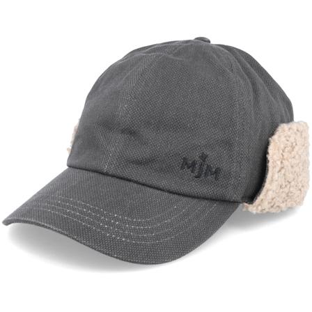 MJM Hats - Schwarz earflap Cap - Cap Alf Dyed Canvas Cotton Black Earflap @ Hatstore