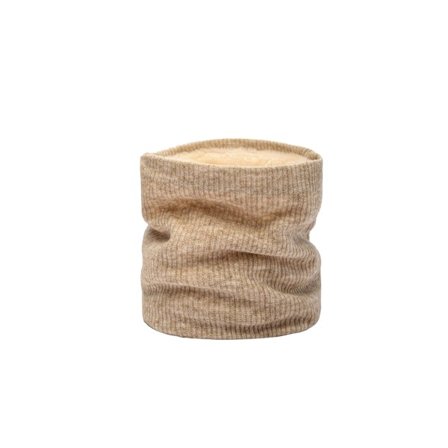 (Beige) Uppvärmd Halsduk för Flickor Vinter Stickad Varm Halsduk med Fleece