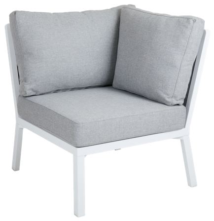 Brafab Samvaro High Modulsoffa hörn Vit/Pearl Grey, Utemöbler