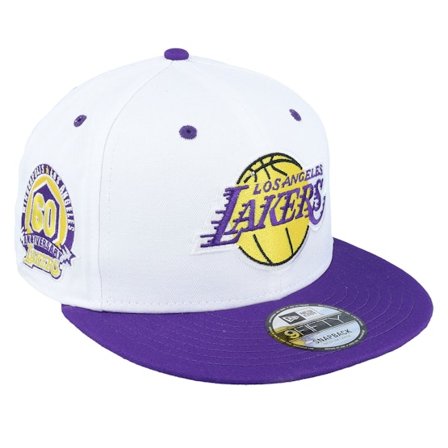 New Era - NBA Weiss snapback Cap - Los Angeles Lakers Crown Patch 9FIFTY White/True Purple Snapback @ Hatstore