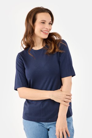 SIGNATURE - Kortærmet T-shirt - Navy - Klassisk