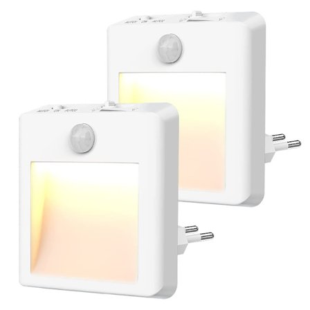 Automatisk LED natlampe [2-pak], natlampe med bevægelsessensor