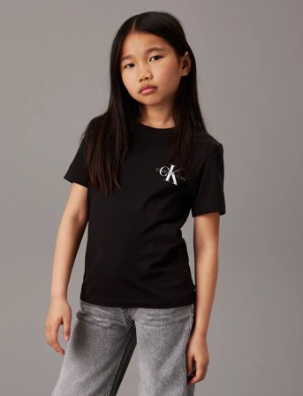 Calvin Klein Chest Monogram T-Shirt - Black - 128