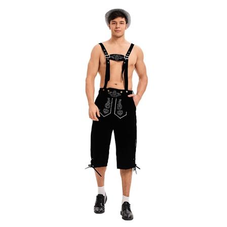 Münchenin Oktoberfest-vaatteet Miesten Ruudullinen Paita Haalarit Puku Lavalle Esitysvälineet Single pants (black) M