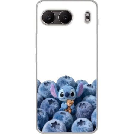 Kompatibelt Mobildeksel til OnePlus OnePlus Nord 4 Søt blå karakter blant blåbær med bamse i mykt og lekent illustrasjon