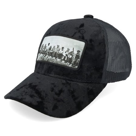 Calza Pennello - Zwart trucker Cap - Kids Lunch Atop A Skyscraper Velvet Black Trucker @ Hatstore
