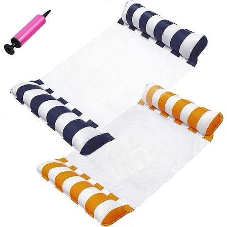 4-i-1 Hängmatta Uppblåsbar Pool Float, Flerfunktions Pool Hängmatta Loungestol, SaddleDrifterHammock Poolstol, Bärbar Vattenhängmatta