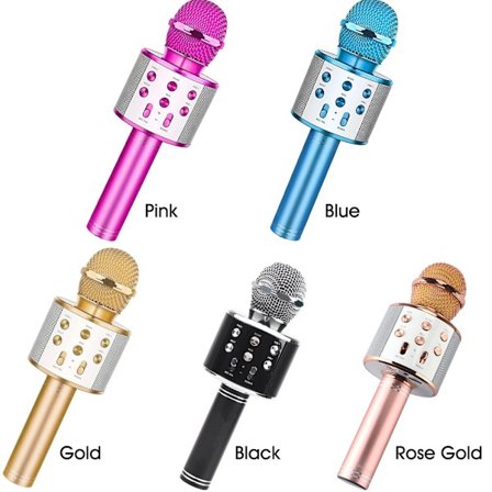 WS-858 Trådlös Karaokemikrofon med BT-högtalare och Mobiltelefonspelare