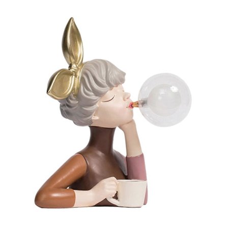 Natlampe Dekorativ Bordlampe til Stue, Tegneseriepige Sengelampe, Afslapning og Stil, Blødt Lys LED-belysning