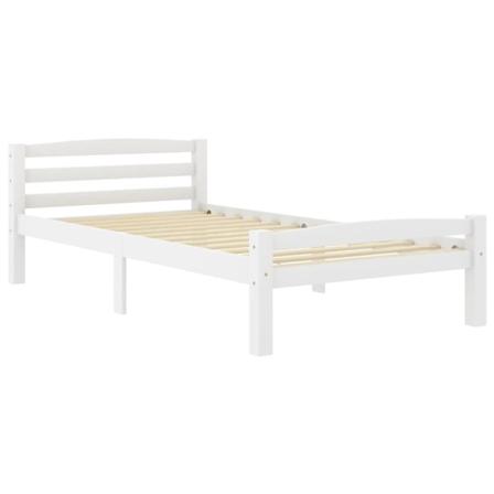 Vidaxl Sängram Med 2 Lådor Vit Massiv Furu 100x200 Cm Vit