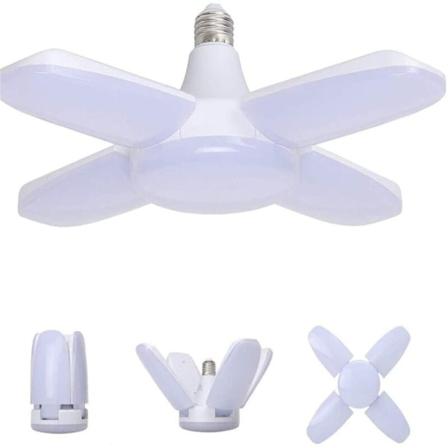 Pakke Hvid LED Pladelys 4+1 Foldelys, Loftslys, Garagelys, 60W E27 6500K 6000Lm Værkstedslys, 175-265v