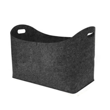 Filt Brændekurv med Håndtag Stor Kapacitet Rivfast Brændebærer Indendørs Udendørs Campingtilbehør B