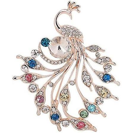 Rintaneula Naisille Riikinkukon Väriset Timanttikivillä Koristellut Rintaneulat Häihin/Pitoihin/Kimppuun