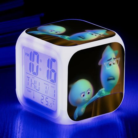 Wekity Anime Mind Adventure Värikäs Herätyskello LED Neliökello Digitaalinen Herätyskello Ajalla, Lämpötilalla, Hälytyksellä, Päivämäärällä