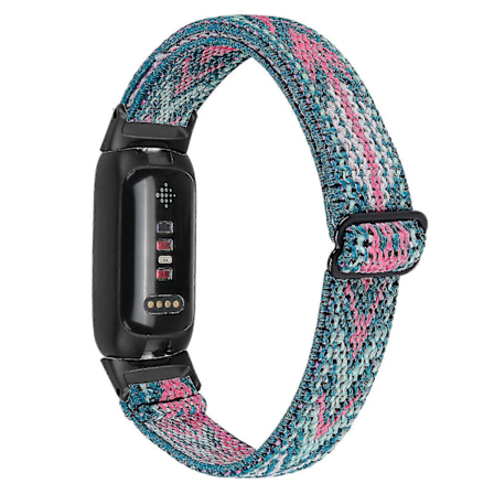 DB Armband för Fitbit Inspire 3 Nylon Elastisk Flätad Solo Loop Sportklockarmband med Svart Kontakt - 4#