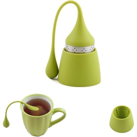 Livsmedelsgodkänd Silikon Infuser Boll med Rostfritt Stål Te Sil (1 ST)