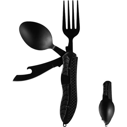 3-in-1 retkeilyruokailuvälineet - veitsi, haarukka, lusikka - kokoontaitettava retkeilyruokailuvälinesetti - kokoontaitettava