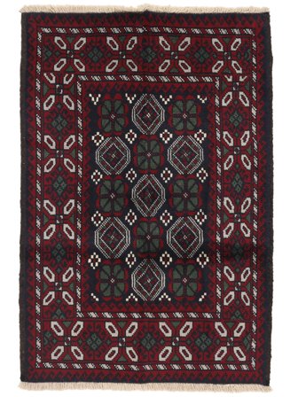 Baluch Rug 84X126 Black/Dark Red Wool, Persia