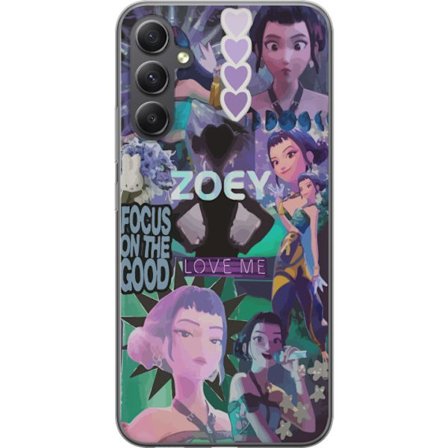 Kompatibelt Mobildeksel til Samsung Samsung Galaxy A16 5G Kpop Demon Hunters Zoey Fokus på det gode Love Me Purple Fantasy Art