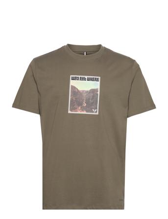 James Cotton Tee T-shirts Short-sleeved Grønn Fat Moose*Betinget Tilbud