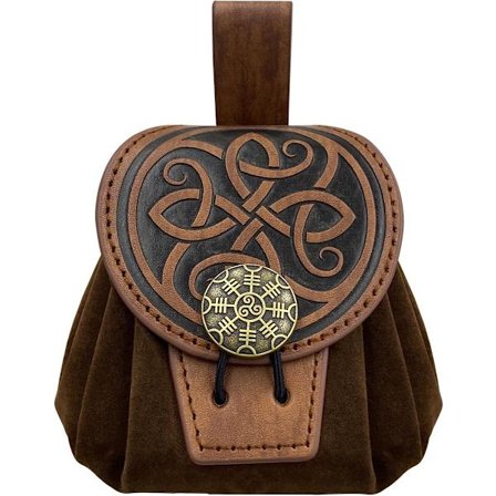 Middelaldersk preget imitert skinnbelteveske, vintage renessanse bærbar belteveske, myntpung, terningpose for LARP Ren Faire