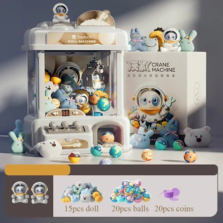 Stor størrelse gør-det-selv dukke maskine børn mønt opereret leg spil mini klo fangst legetøj