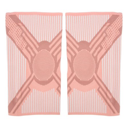 1 par sports knæbind skridsikker nylon strik kompressionsærme til løb klatring vandring pink