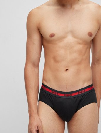 HUGO Hip Brief Twin Pack - Black - S