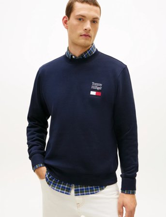 Tommy Hilfiger Tommy Embro Flag Sweatshirt - Navy - S