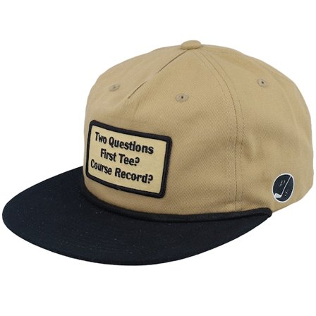 Pins & Stripes - Beige snapback Cap - Golf Patch Logo Rope Khaki/Black Snapback @ Hatstore
