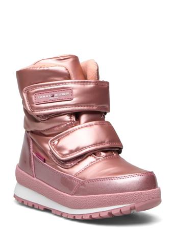 T3A5-32434-1485918- Vinterstøvler Med Burrebånd Lyserød Tommy Hilfiger