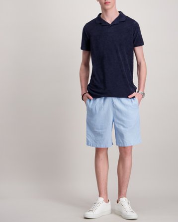GANT COTTON LINEN SHORTS Bleu Shorts Garçon - Kids Brand Store