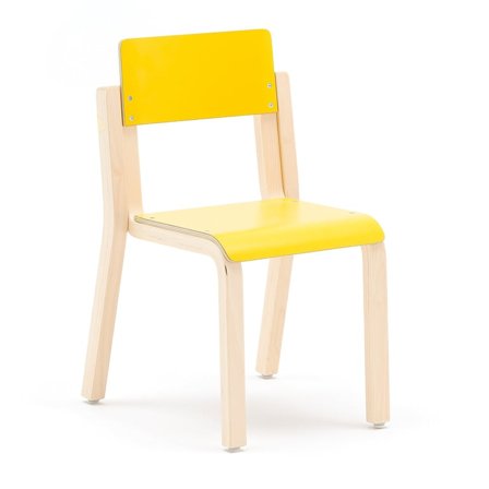 Children's chair DANTE, H 350 mm, birch, yellow laminate