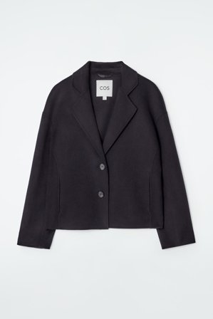 COS Femme Veste De Tailleur En Laine Double Face Jacket in Bleu