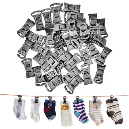40 strumpor klämmor utan stål, för tvättmaskin och torktumlare, och direkt i lådan, utan att klippa eller para ihop. Klädstreck krok. Plast utan