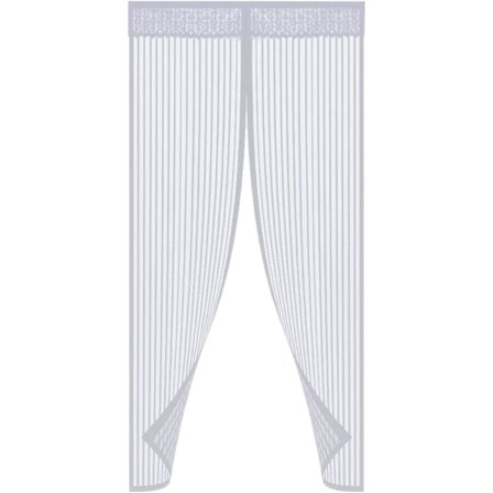 Magnetisk flugskärm för dörrskärm, vit gardin, passar för dörr, sommarventilation, håller borta myggor och insekter (90 x 210 cm) (vit)