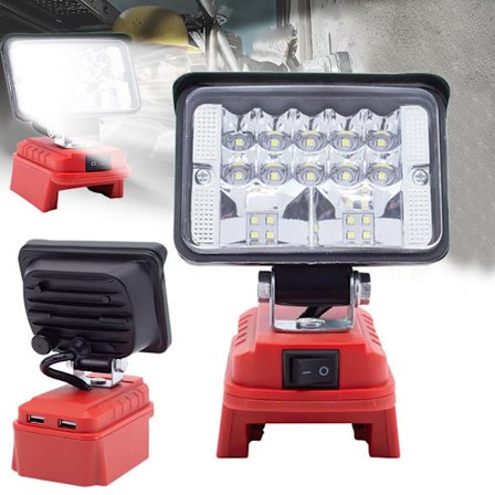 För Milwaukee M18 18V Batteri LED Arbetslampa Verkstad Ficklampa Dubbel USB