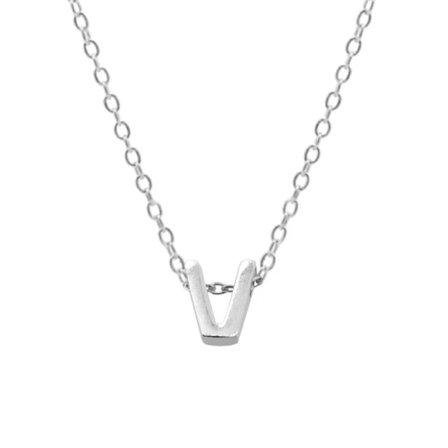 Äkta 925 Sterling Silver 26 Bokstav Rund Choker Halsband för Kvinnor Europeiska och Amerikanska Minimalistiska Smycken